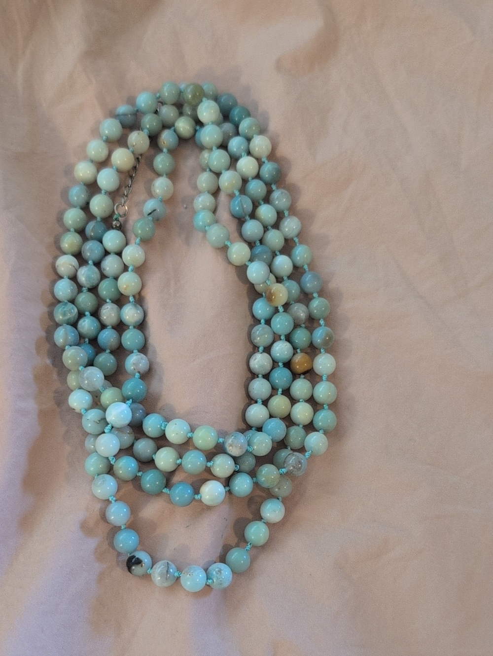 Long Green Beaded Necklace